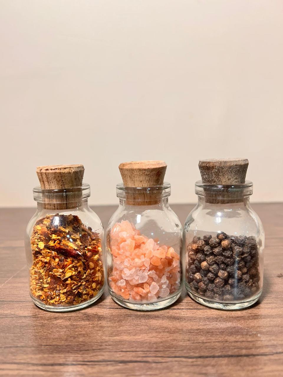 Edible salt in small jars
